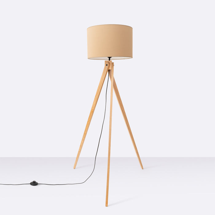 SOLLUX SL.1905 Lámpara de pie NATT beige color topo/madera natural