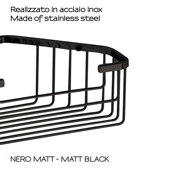 GEDY 24831400900 Portaobjetos Angular Negro Mate