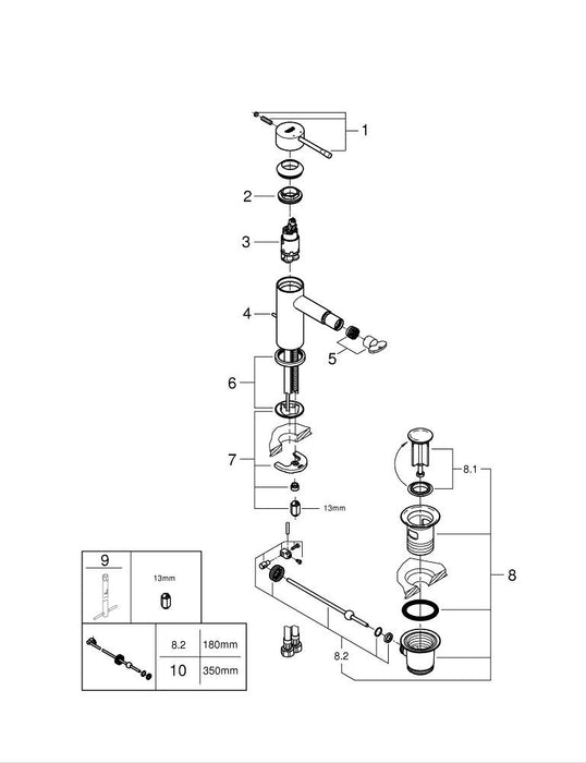 GROHE 24 171 GN1 ESSENCE Monomando de lavabo 1/2" tamaño S oro cepillado