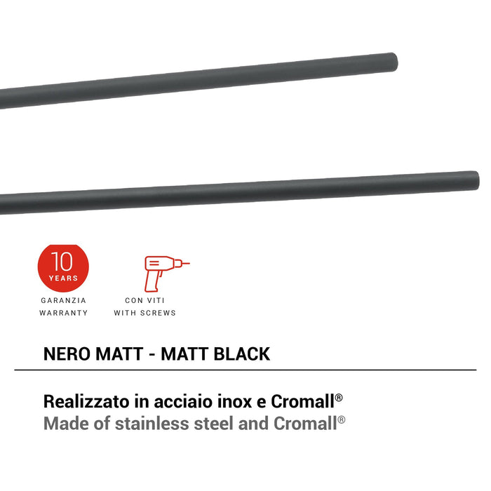 GEDY TO231400100 TONGA Double Towel Rack Matte Black