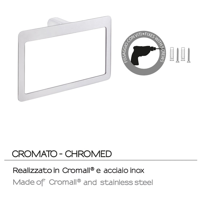 GEDY PI701300100 PIRENEI Chrome Ring Towel Holder