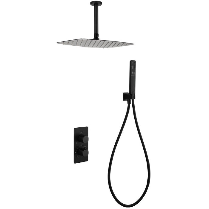 IMEX GTA068/NG TOSCANA-AREZZO Termostatico Conjunto Empotrado Negro Mate