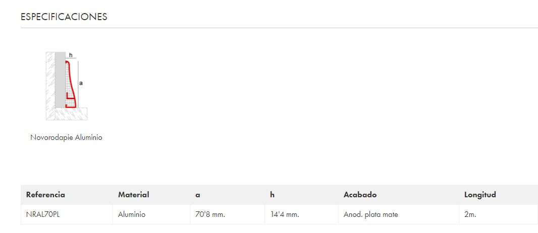 EMAC NOVORODAPIE Aluminio Anodizado Plata Mate