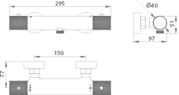 IMEX BTD038-5ORC LINE Kit Ducha Termostático Oro Rosa Cepillado
