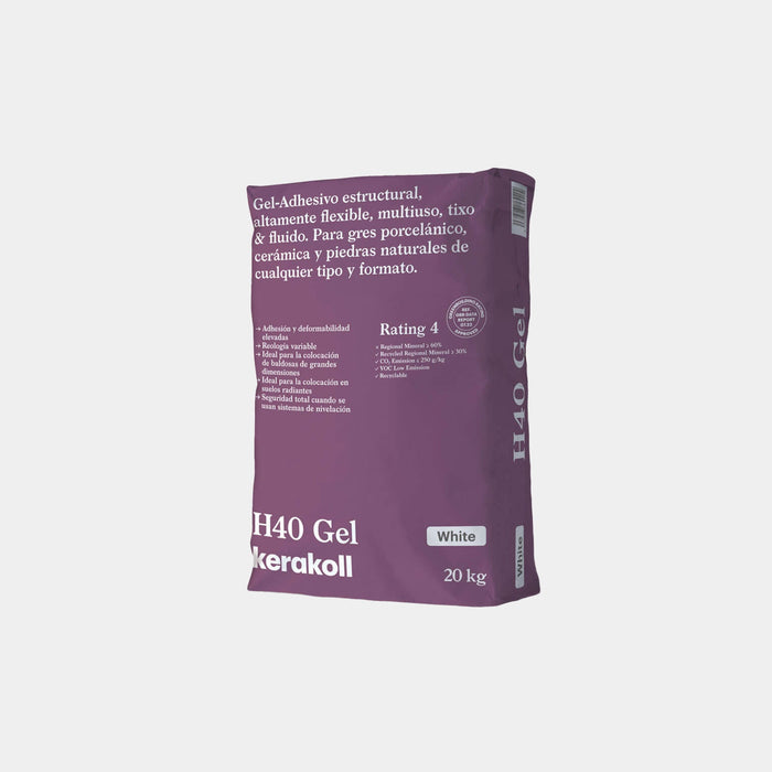 KERAKOLL 76440 H40 GEL Adhesivo Estructural Flexible Blanco 20 kg