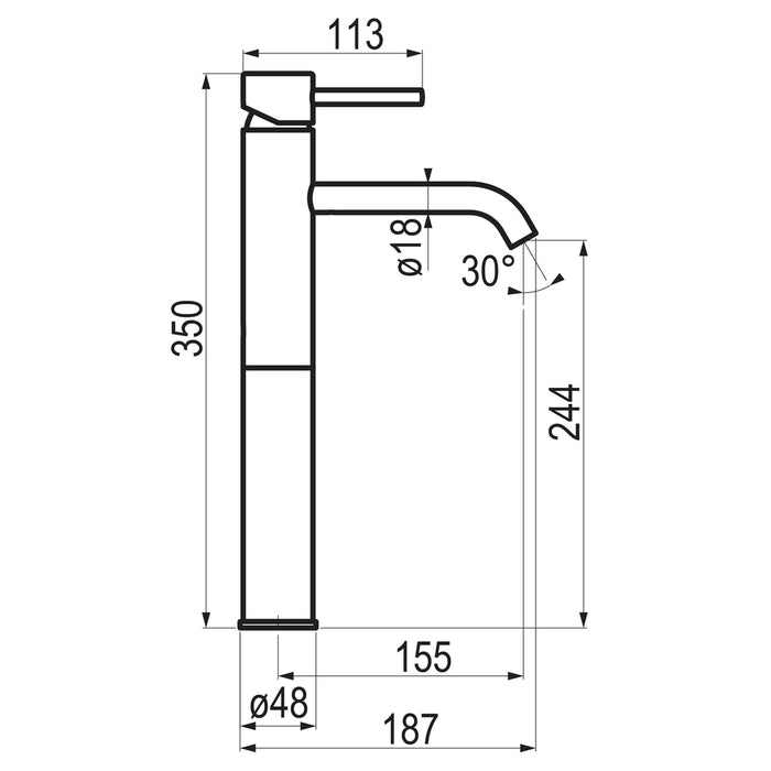 PRESTO 8635500 Theo lavabo alto Cromo