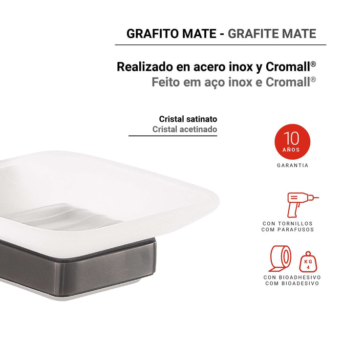 GEDY TO118100100 TONGA Jabonera Gun Metal