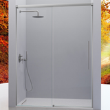 KASSANDRA PAVÍA Front Shower Screen Fixed + Sliding Door Bright Silver Transparent