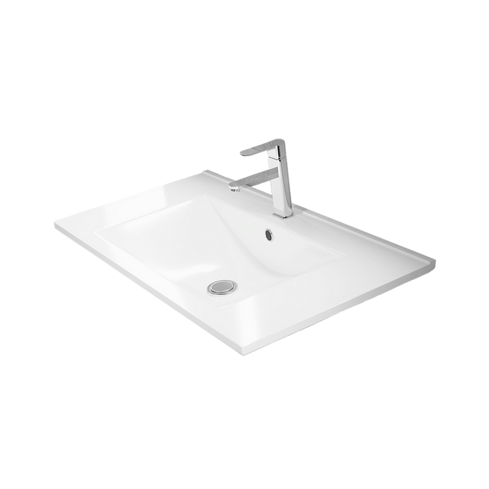 BATHME TRIO Complete Set Bathroom Furniture 3 Drawers White Gloss Color