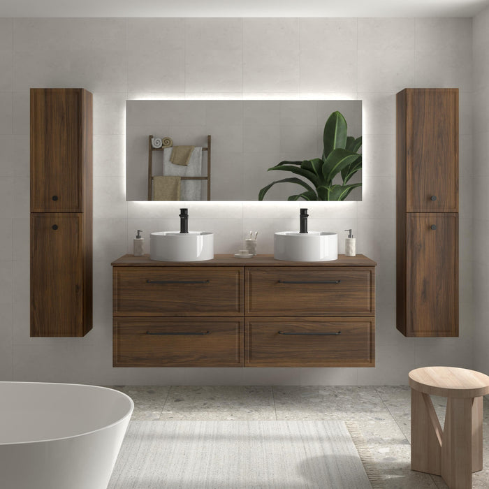 SALGAR 121838 RUNA Mueble de Baño 2 pozas Porcelana 120cm Nogal