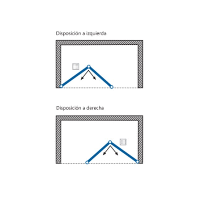 DOCCIA RIMINI Shower Screen 2 Foldable Leaves White Transparent
