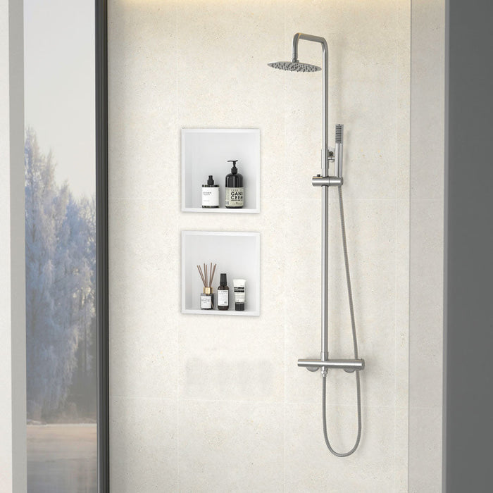 OXEN 139104 Hornacina de Ducha Cuadrada 30 x 30 cm Color Blanco Mate