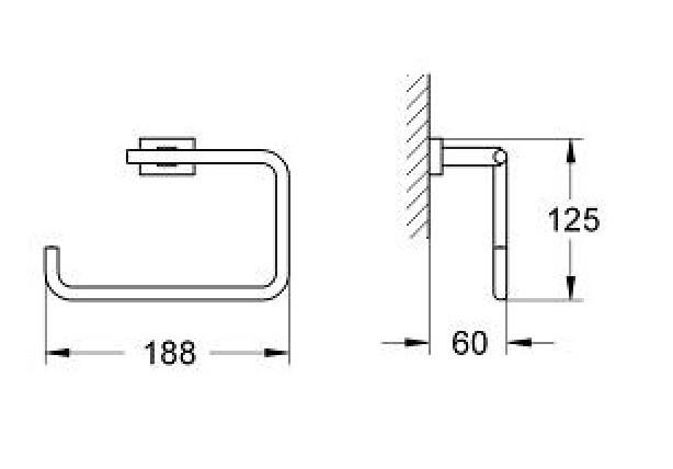 GROHE 40 510 001 ESSENTIALS CUBE Toallero Argolla Cromo