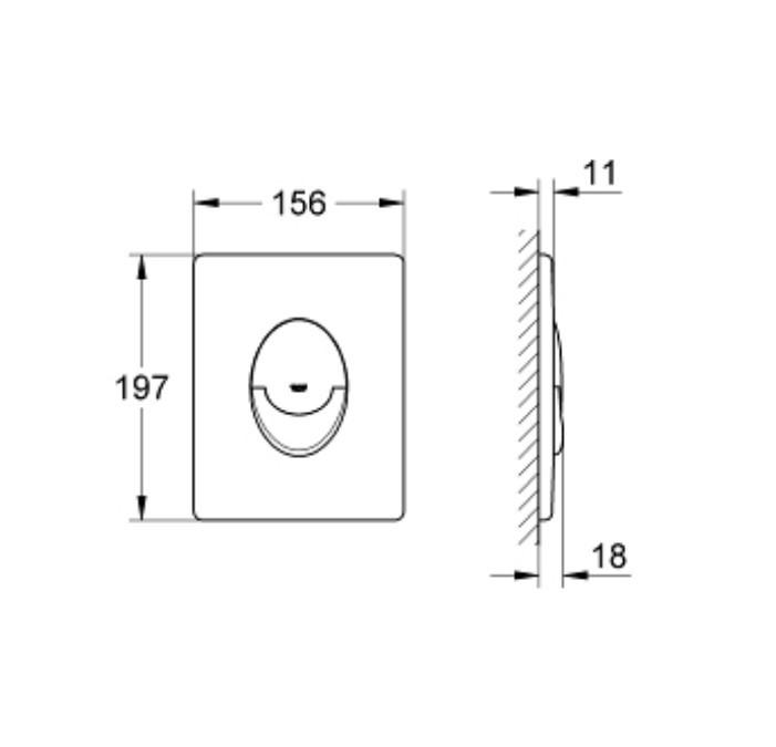 GROHE 38 505 P00 SKATE AIR Placa de Descarga Pulsador Vertical