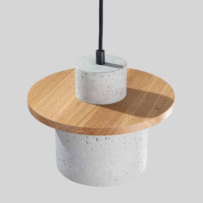 SOLLUX SL.1363 Lámpara colgante MAB hormigón gris/madera natural