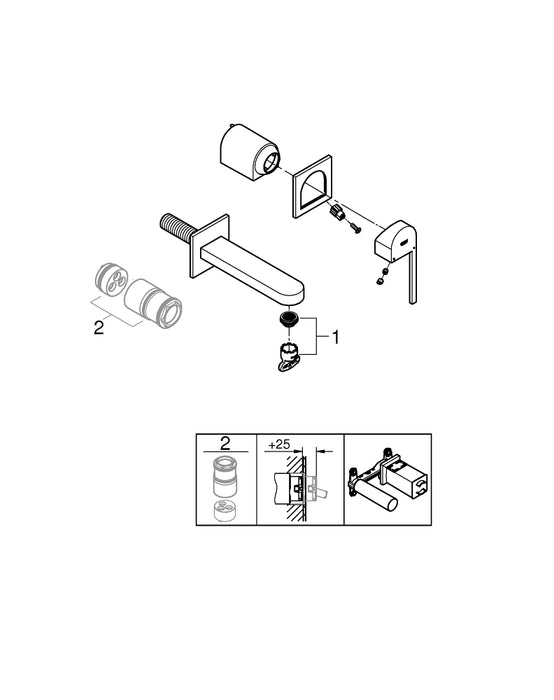 GROHE 30 580 000  BLUE Pure BauCurve Monomando de fregadero para sistemas de filtrado de agua cromo