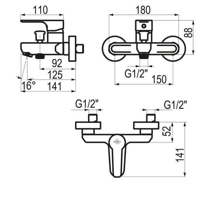 PRESTO 7111000 Ingo plus grupo baño-ducha Cromo