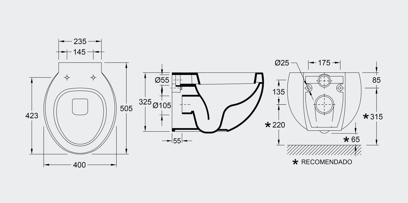 VALADARES 39001002K EGG Inodoro Suspendido