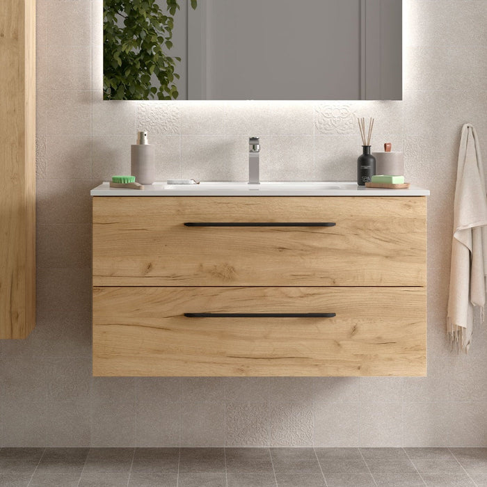 SALGAR MORAI Mueble de Baño con Lavabo Color Roble