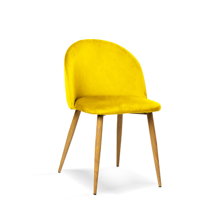 FURNITURE STYLE FS7003MOSTVEL MERCEDES Pack 4 Dining Chairs Velvet Color Yellow