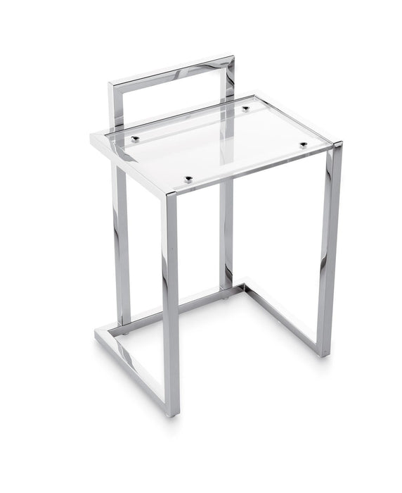 BELTRAN 2018 STOOL Square Bench Backrest Chrome Methacrylate