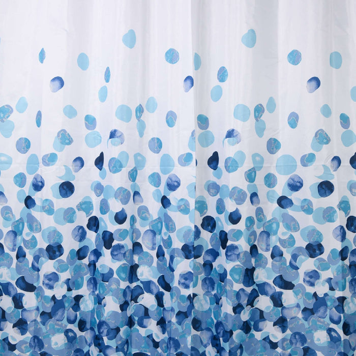 GEDY TTE13651200 DOTTY Cortina de Ducha Blanco y Azul