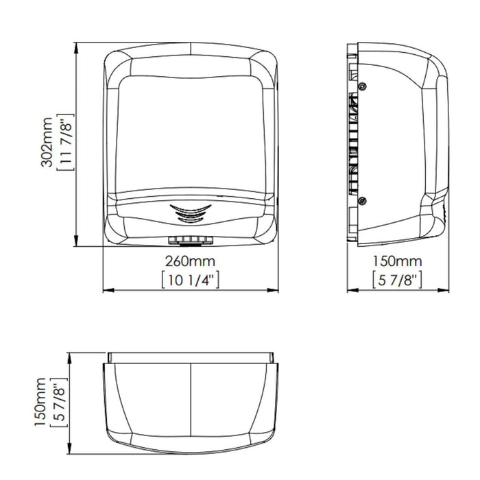 MEDICLINICS M99AC OPTIMA Stainless Steel Bright Hand Dryer