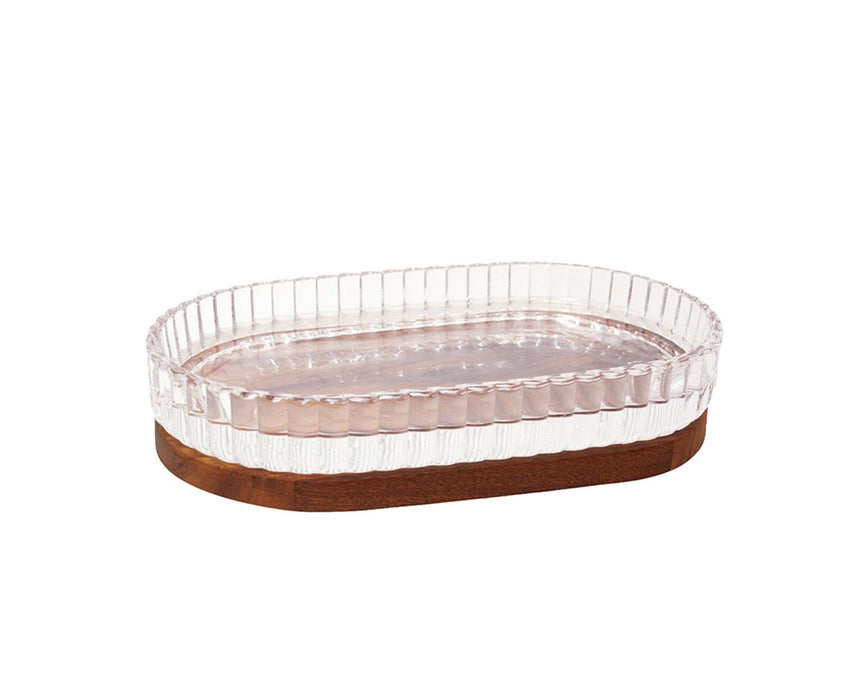 ANDREA HOUSE BA76182 Bandeja Vidrio Brisa 23X13X4Cm