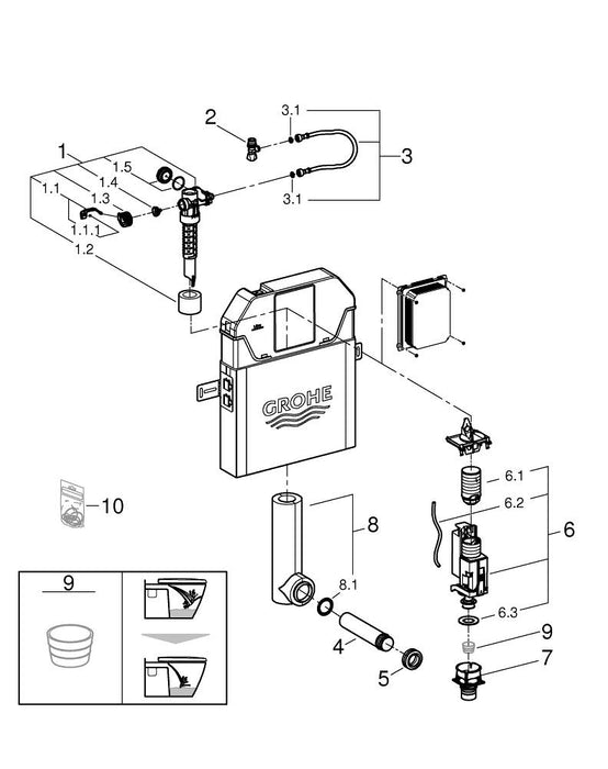 GROHE 24 167 KF1 ESSENCE Monomando con inversor de 2 vías negro