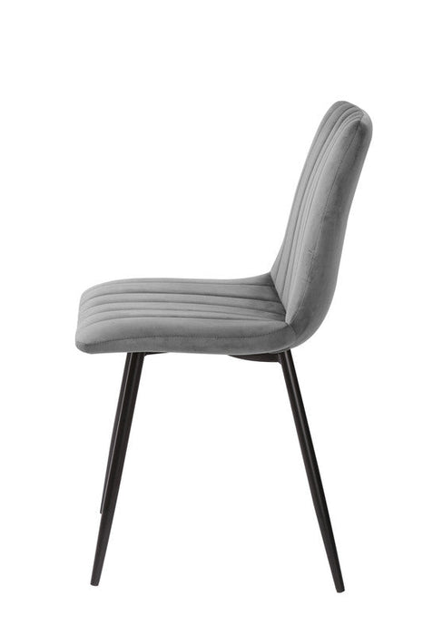 FURNITURE STYLE FS7066PIEDVEL IRIA Pack 4 Dining Chairs Velvet Color Gray