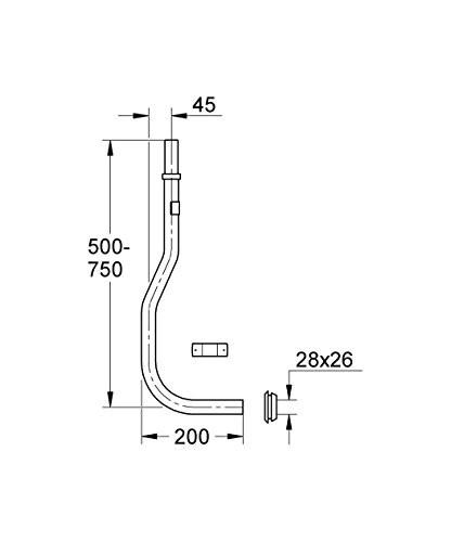 GROHE 37 112 000 Bay 35mm Discharge Tube with Flanges