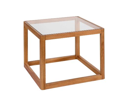 ANDREA HOUSE MU73205 Mesa Roble Y Cristal 60X60X45Cm
