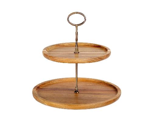 ANDREA HOUSE MS22055 Bandeja Acacia 2 Niveles Ø26,5X26Cm