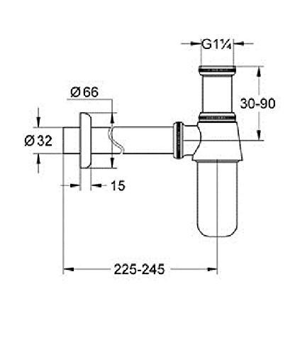 GROHE 28 920 000 Sifon de Lavabo 1 1/4"