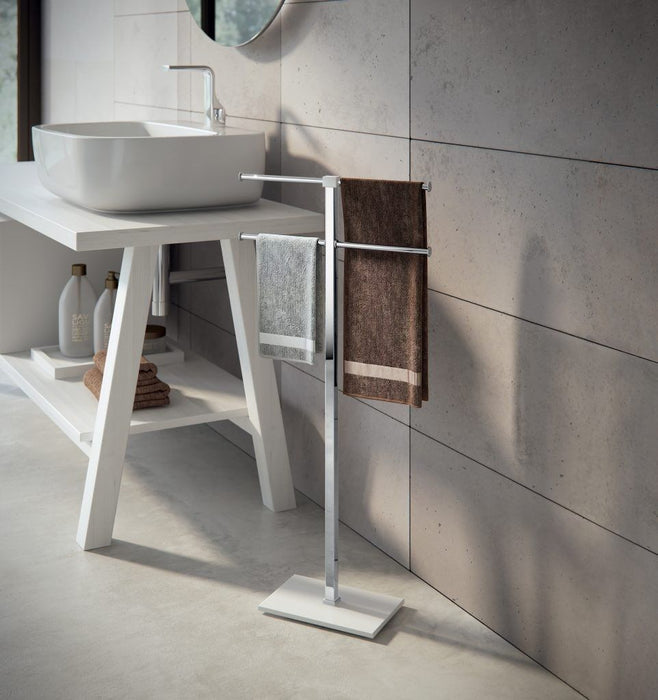 GEDY RA310200000 Rainbow Free-standing Towel Rack with White Base