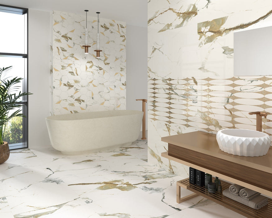 DUNE 188532 SELENE WHITE Lavabo de Sobreencimera