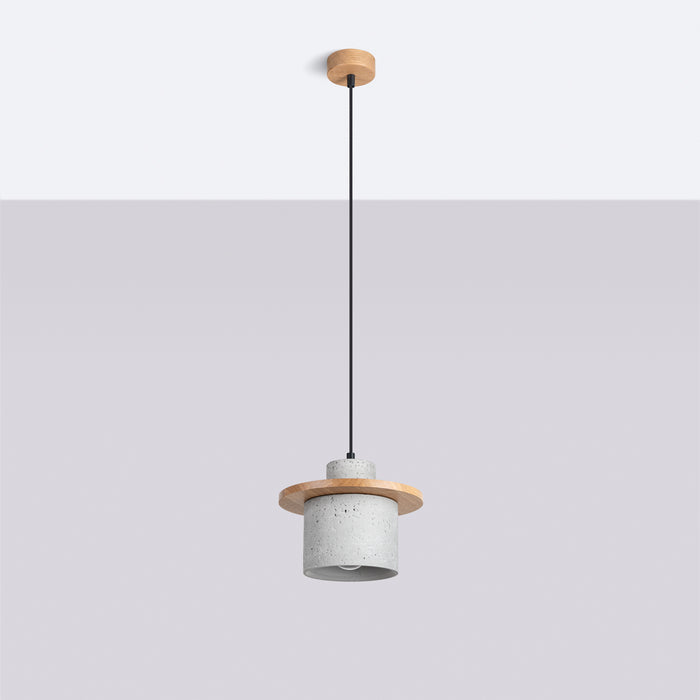 SOLLUX SL.1363 Lámpara colgante MAB hormigón gris/madera natural