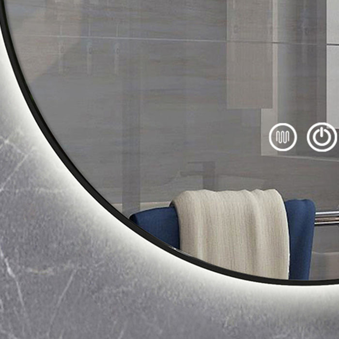 OXEN 409604 Espejo Led  20w Redondo Pefil Negro De 80 Cm 6000k