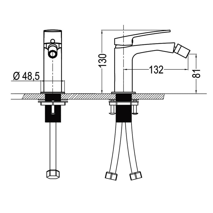 LLAVISAN L159764 DAKAR Monomando Bidet Black