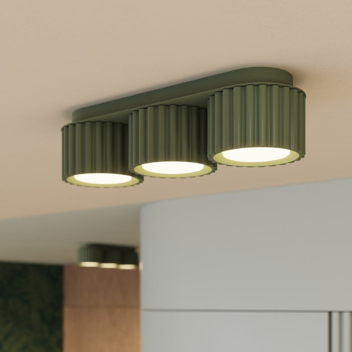 SOLLUX SL.2631 Plafón AURA 3 verde oliva Gx53