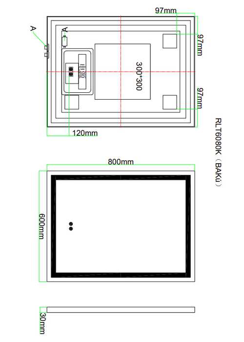 AQUORE BAKÚ Espejo Led