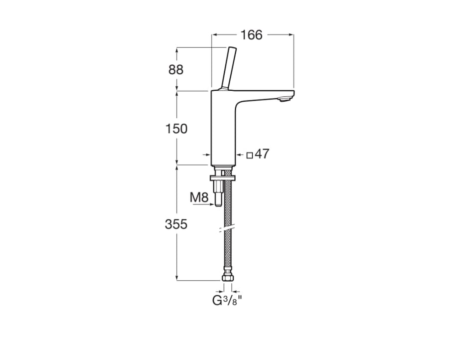ROCA A5A306DC00 PALS Grifo Monomando Lavabo con Desagüe Automático Cromo