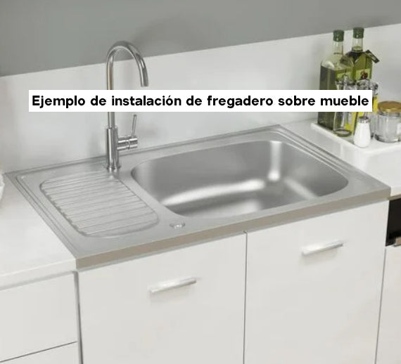 ROCA A870H30901 E-90 Fregadero Con Escurridor Derecha Montaje Sobremueble