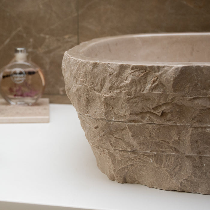 FORZINI FZ-BG/VB-MB-105 ELERNUS Lavabo oval de mármol Beige