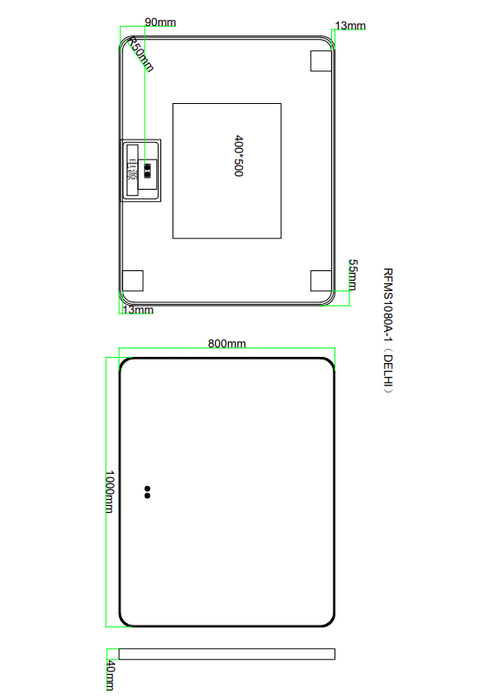 AQUORE DELHI Espejo Marco Metálico