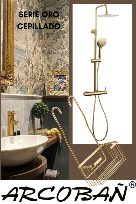 ARCOBAÑ 13CDORC  Columna Ducha Star Oro Cepillado