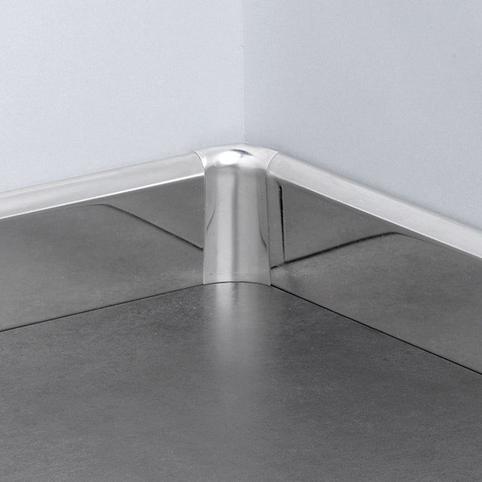 EMAC NOVORODAPIE Rincón Ángulo Interior Rodapié Acero Inox Cepillado