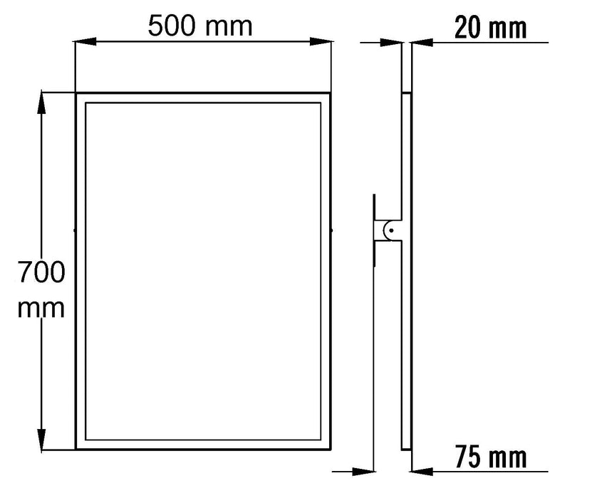 MEDICLINICS EP0300CS Espejo Basculante AISI 304 Satinado