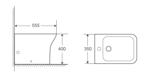AQUORE 388795 RHODAS Bidet BTW Compacto Negro Mate