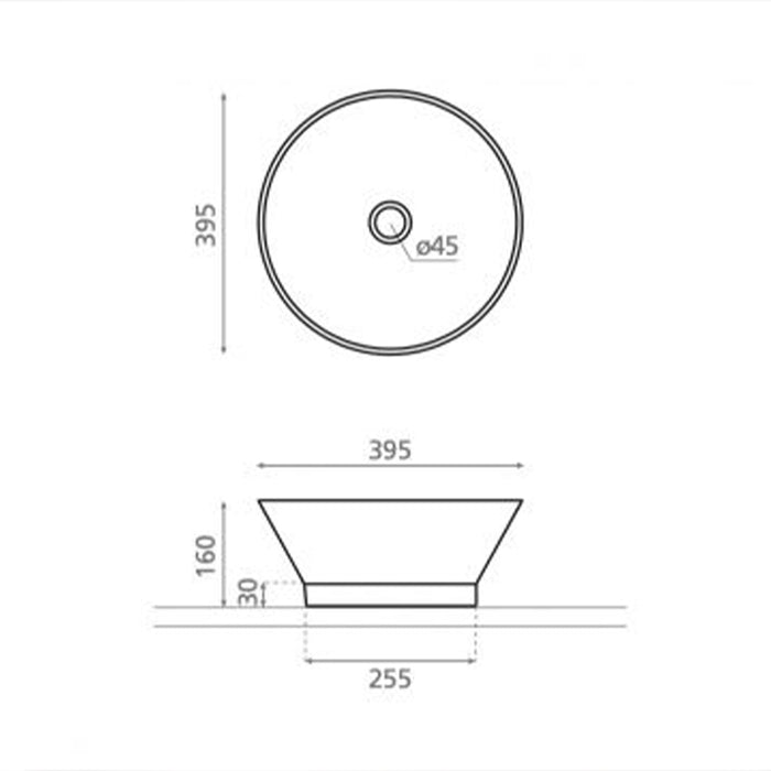 BATHCO 4156 ETNA Sink Above Counter White